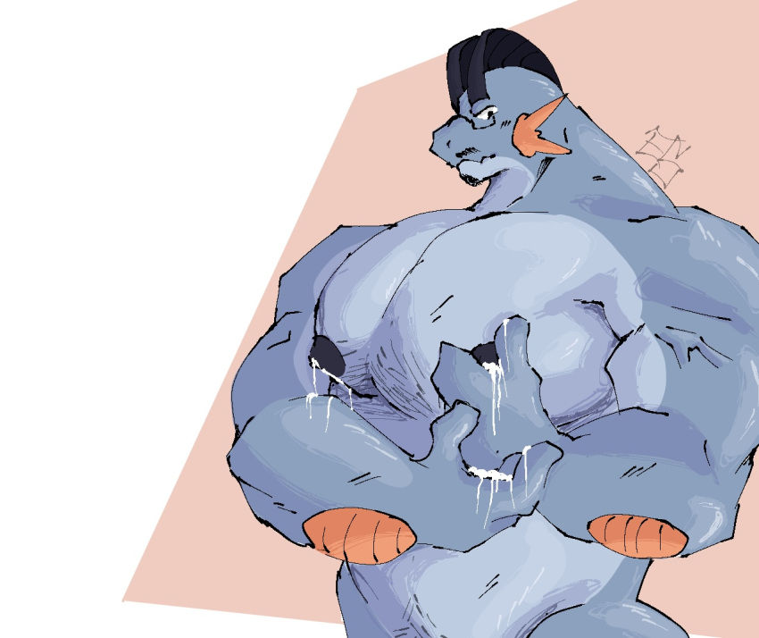 big_muscles bodily_fluids breast_milking entiisocial eyewear generation_3_pokemon glasses huge_muscles hyper hyper_muscles lactating male muscular muscular_male nintendo pokemon pokemon_(species) solo swampert