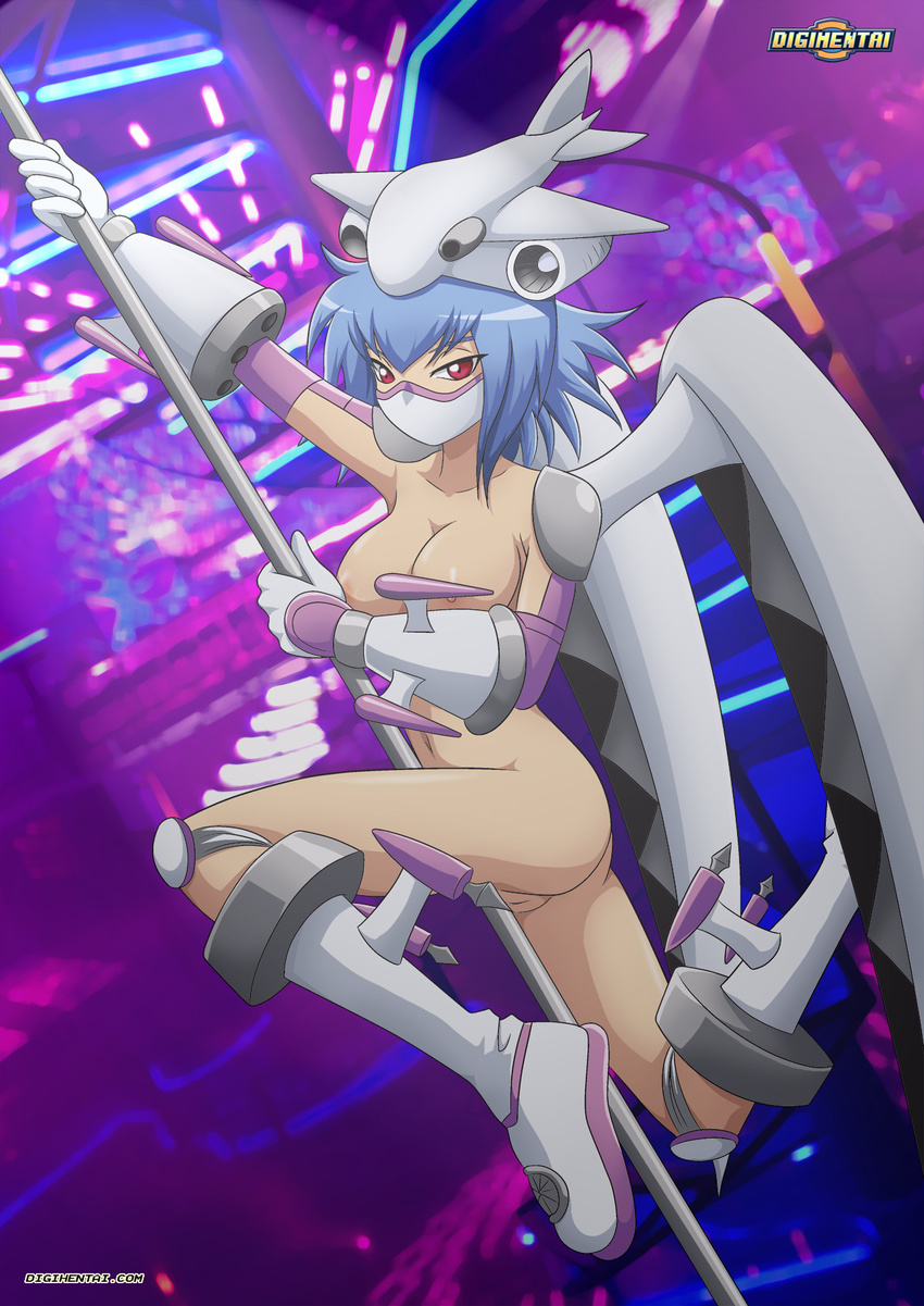 1girl blue_hair digihentai digimon red_eyes