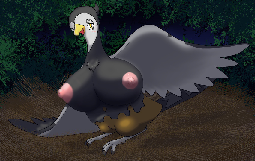 avian big_breasts bird breasts female kakuheiki nintendo pok&eacute;mon unfezant video_games