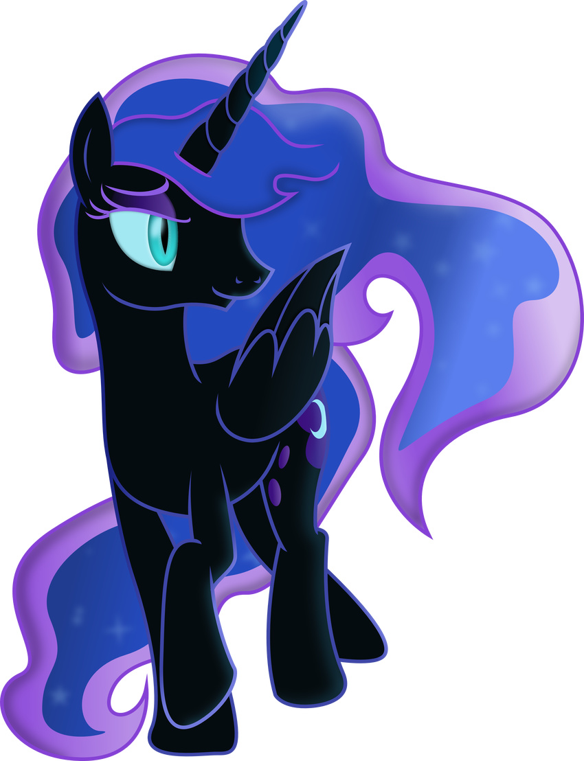 absurd_res alpha_channel equine female feral friendship_is_magic hi_res horn horse mammal my_little_pony nightmare_moon_(mlp) pony smile solo theshadowstone winged_unicorn wings