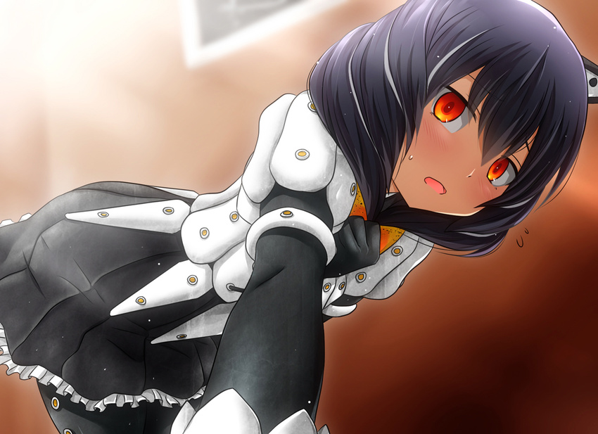 black_legwear dark_skin gloves long_hair orange_eyes pantyhose pegassa_seijin ultra_kaijuu_gijinka_keikaku ultra_series ultra_seven_(series) watarui