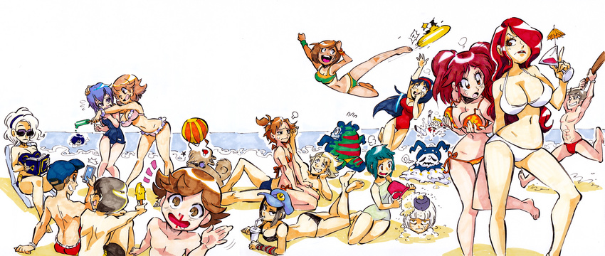 6+girls :d aegis_(persona) amada_ken amagi_yukiko android ass ball barefoot beach beachball bikini black_bikini black_hair blonde_hair blood blue_eyes blue_hair blue_swimsuit breast_hold breasts brown_eyes brown_hair buried butt_crack cellphone cleavage cocktail_umbrella commentary crossdressing cup disposable_cup dog drinking_glass drinking_straw elizabeth_(persona) everyone food frilled_bikini frills grey_hair hairband hanamura_yousuke hat highres hug ice_cream innertube iori_junpei jack_frost kicking kirijou_mitsuru kujikawa_rise kuma_(persona_4) large_breasts laughing long_hair looking_at_viewer male_swimwear margaret_(persona) marie_(persona_4) melting multiple_boys multiple_girls narukami_yuu navel nosebleed ocean one-piece_swimsuit open_mouth outdoors partially_submerged persona persona_3 persona_4 phone popsicle rafchu reading red_hair sanada_akihiko sand satonaka_chie school_swimsuit shirogane_naoto short_hair side-tie_bikini smartphone smile sunbathing sunglasses swim_briefs swim_trunks swimming swimsuit swimwear takeba_yukari tatsumi_kanji two_side_up volleyball water white_hair wine_glass yamagishi_fuuka yellow_eyes yuuki_makoto