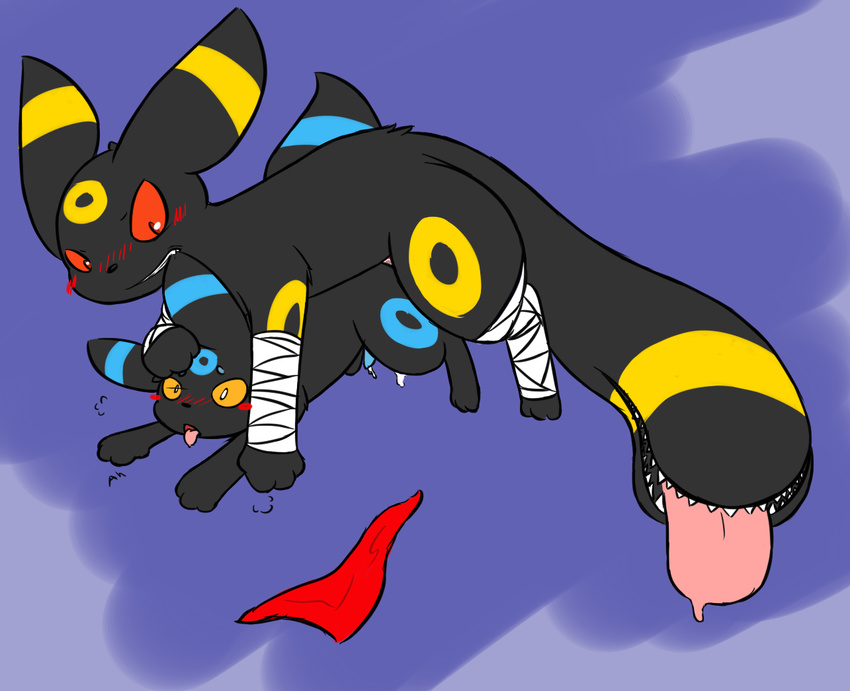 3_toes anal bargglesnatch-x1 blush canine cum dog eeveelution fluff fur male mammal nintendo panting penetration penis pok&eacute;mon red_eyes scarf shiny tail_mouth tongue tongue_out umbreon video_games