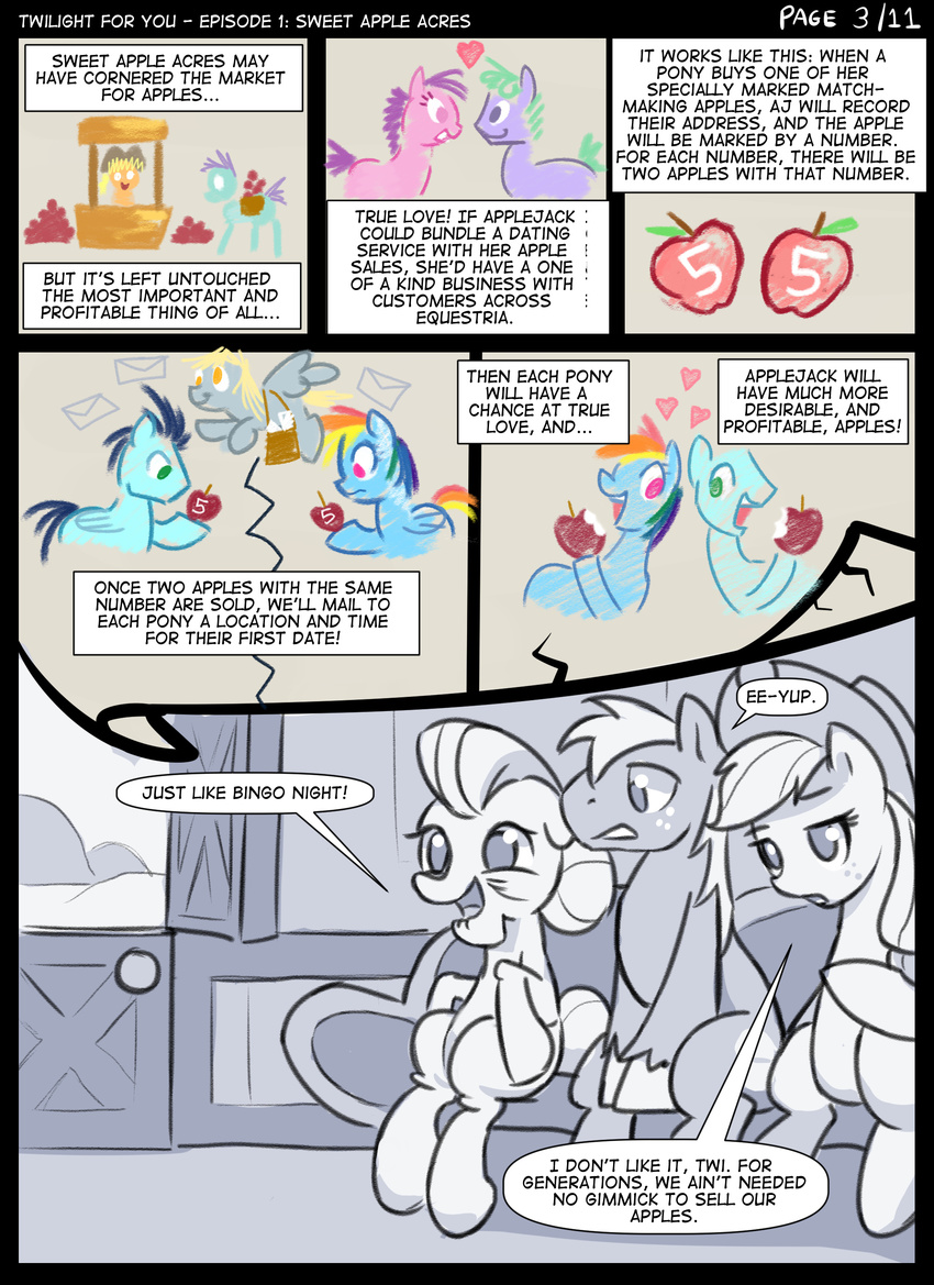 &lt;3 2014 apple applejack_(mlp) big_macintosh_(mlp) blue_hair comic cowboy_hat derpy_hooves_(mlp) earth_pony eating equine female freckles friendship_is_magic fruit granny_smith_(mlp) green_eyes gsphere hair hat horse male mammal multi-colored_hair my_little_pony pegasus pony purple_eyes rainbow_dash_(mlp) rainbow_hair soarin_(mlp) wings wonderbolts_(mlp)