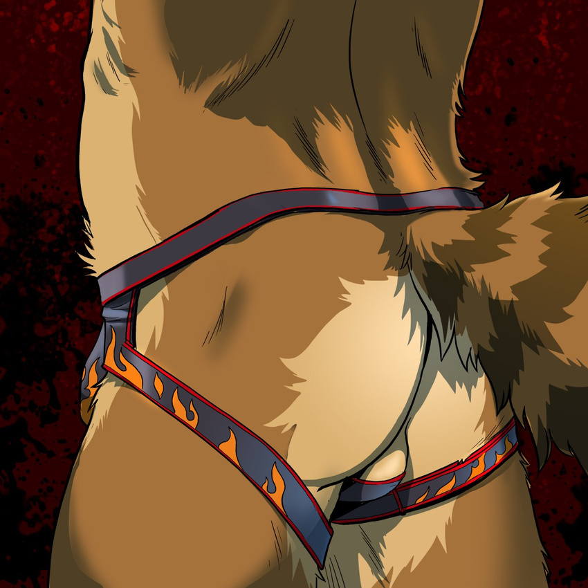 anthro balls butt clothing darkmask demon greenmonkey hybrid jockstrap male mammal raccoon underwear