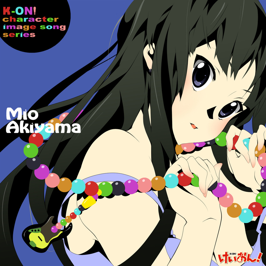 akiyama_mio album_cover bad_id bad_pixiv_id bass_guitar black_hair blue_eyes cover highres instrument k-on! long_hair nanao_(mahaya) solo