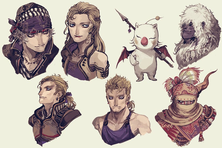 celes_chere edgar_roni_figaro final_fantasy final_fantasy_vi gogo kurkoboltsi lock_cole mash_rene_figaro mog moogle umaro