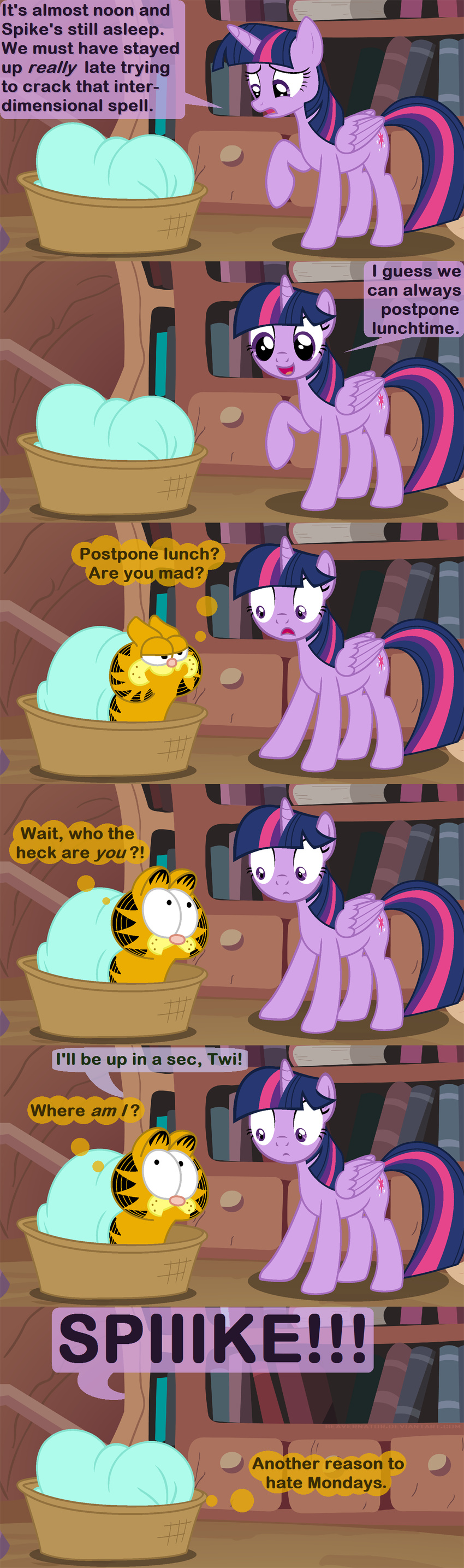 2014 beavernator cat comic crossover dialog english_text equine feline female feral friendship_is_magic garfield horn horse mammal my_little_pony text twilight_sparkle_(mlp) winged_unicorn wings