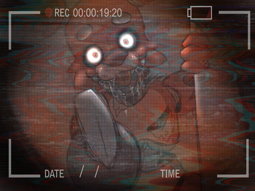 2014 animatronic camera canine diasuke77 five_nights_at_freddy's fox foxy_(fnaf) hook horror looking_at_viewer machine male mammal mechanical open_mouth robot sharp_teeth smile solo teeth