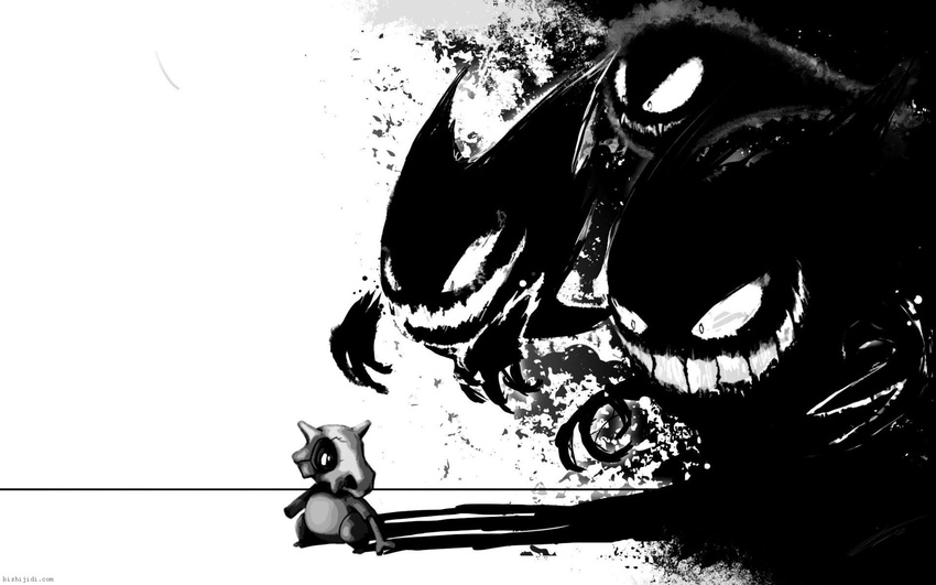 creepy cubone gastly gengar ghastly haunter highres nintendo pokemon shadow wallpaper