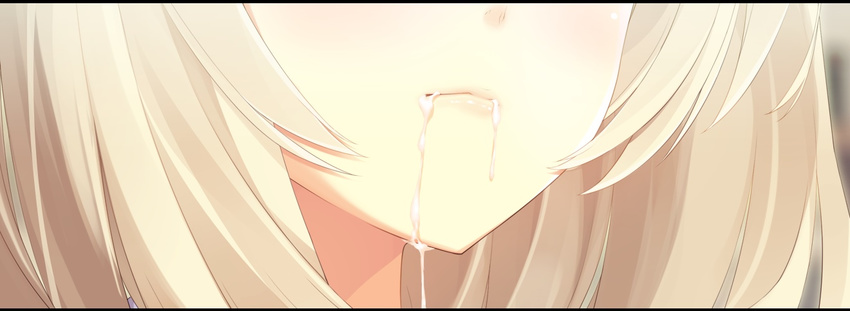 1girl ashishun blonde_hair blush close-up cum cum_in_mouth face game_cg highres kokonoka nose primal_x_hearts sasorigatame short_hair