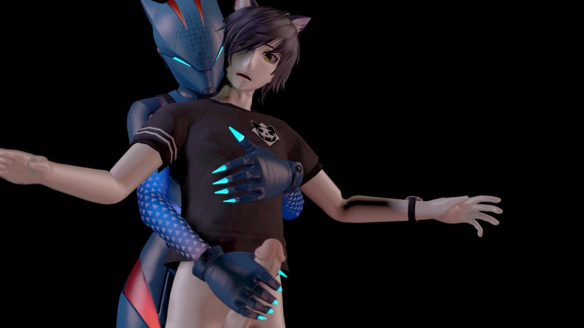 3d_(artwork) anime clothed clothing digital_media_(artwork) duo female fortnite glowing handjob hug lynx_(fortnite) male sex source_filmmaker surprise teenager video_games yaboiscout young