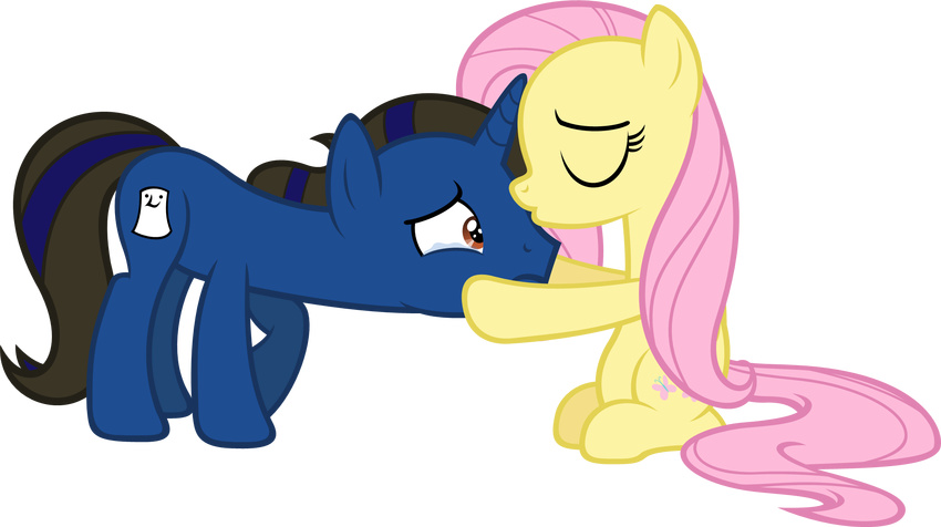 2014 alpha_channel duo equine female feral fluttershy_(mlp) friendship_is_magic horn horse kissing male mammal my_little_pony original_character pegasus unicorn wings zacatron94