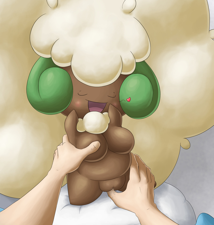 big_breasts blush breasts eyes_closed female fingering hand_on_breast human interspecies mammal nintendo ole open_mouth pok&eacute;mon pok&eacute;philia pussy pussy_juice size_difference vaginal vaginal_fingering video_games whimsicott wool