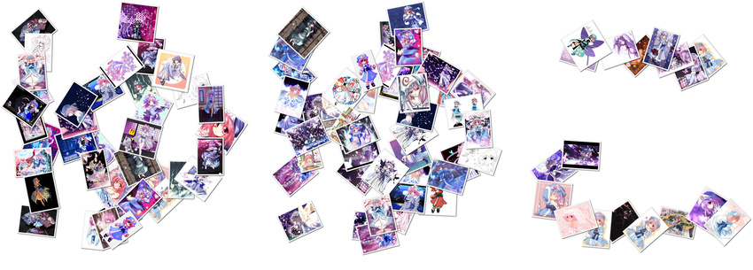 absurdres collage female highres long_image saigyouji_yuyuko shape_collage touhou wide_image