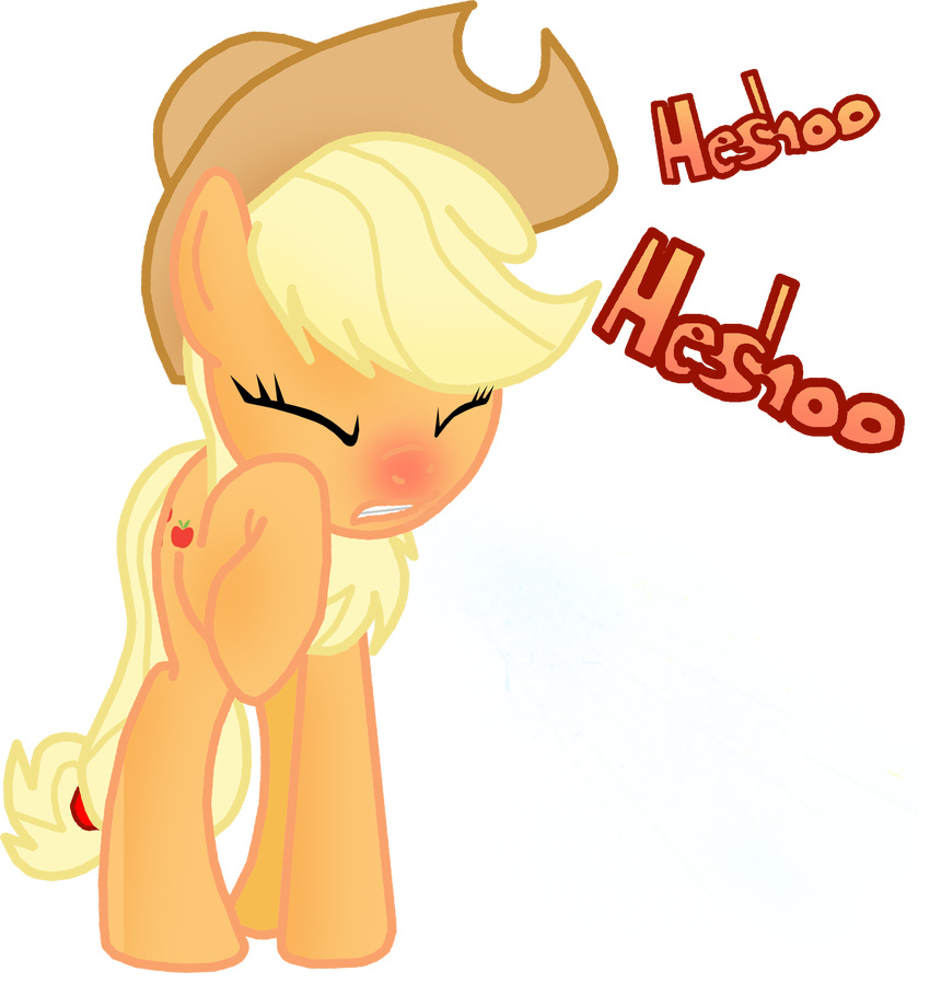 2014 applejack_(mlp) earth_pony equine female feral friendship_is_magic horse mammal masterxtreme my_little_pony pony sneeze solo