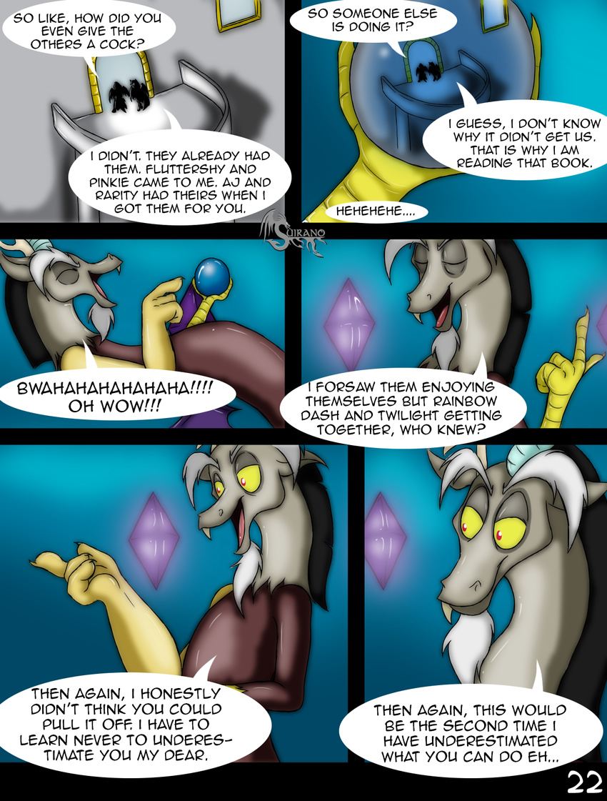 2014 anthro anthrofied comic dialog discord_(mlp) english_text friendship_is_magic male mammal my_little_pony solo suirano text