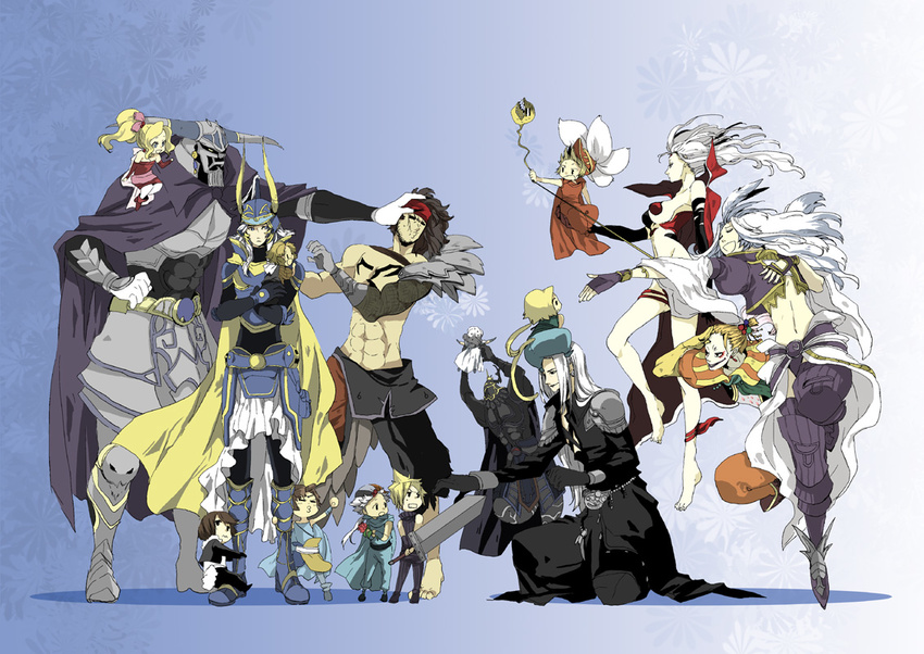 6+boys armor butz_klauser cecil_harvey cefca_palazzo chibi cloud_of_darkness cloud_strife dissidia_final_fantasy everyone final_fantasy final_fantasy_i final_fantasy_ii final_fantasy_iii final_fantasy_iv final_fantasy_ix final_fantasy_v final_fantasy_vi final_fantasy_viii final_fantasy_x frioniel full_armor garland_(ff1) golbeza hyaku_chi jecht kuja miniboy minigirl multiple_boys multiple_girls onion_knight pantyhose sephiroth squall_leonhart tidus tina_branford warrior_of_light zidane_tribal