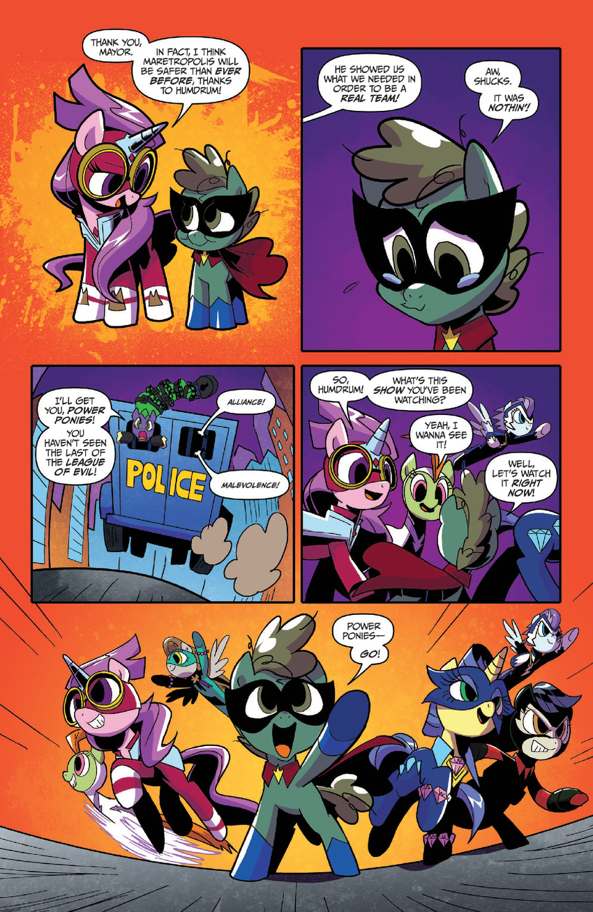 2014 boots bracelet cape clothing comic costume equine eyewear female fili-second_(mlp) friendship_is_magic gloves goggles hair horn horse humdrum_(mlp) idw jewelry mammal mane-iac_(mlp) mask masked_matter-horn_(mlp) mechanical mistress_mare-velous_(mlp) multi-colored_hair my_little_pony necklace pegasus pony power_ponies_(mlp) radiance_(mlp) saddle_rager_(mlp) smile superhero superheroes unicorn wings zap_(mlp)