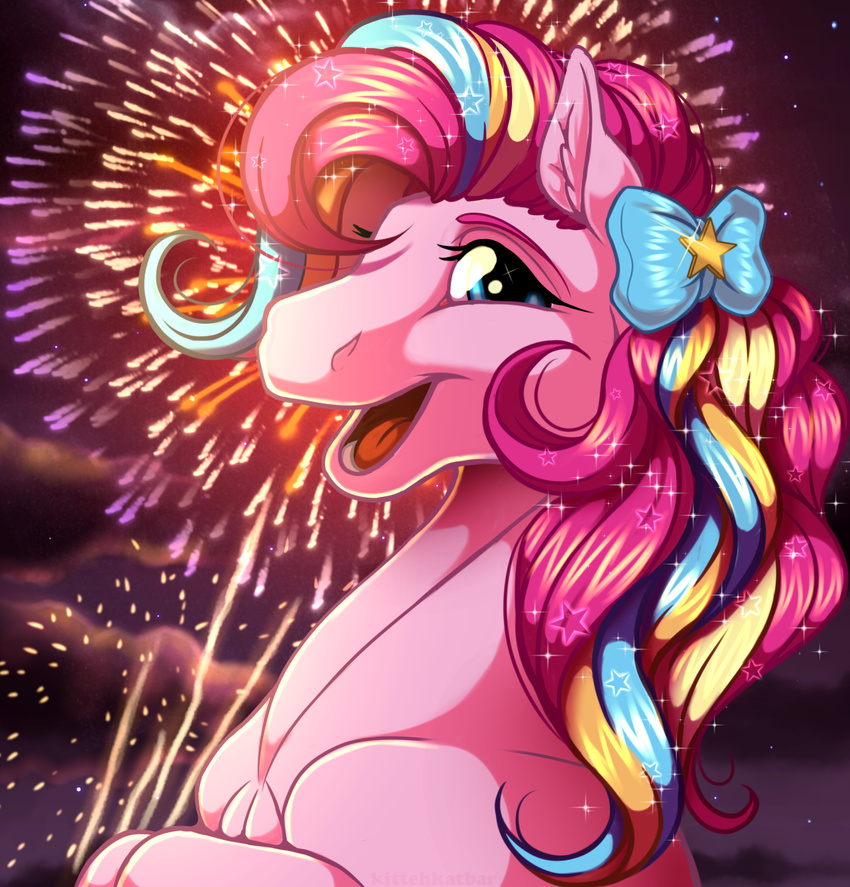 2014 earth_pony equine female feral friendship_is_magic horse kittehkatbar looking_at_viewer mammal my_little_pony pinkie_pie_(mlp) pony smile solo