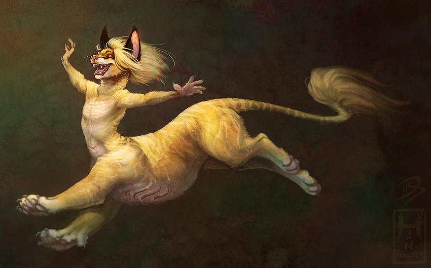 ambiguous_gender feline hanmonster mammal nude solo taur unknown_species