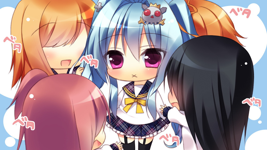 4girls blue_hair game_cg long_hair luluna magical_marriage_lunatics!! moonstone multiple_girls purple_eyes twintails yamakaze_ran