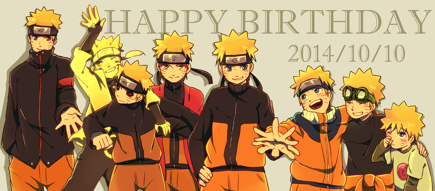 amphibian_eyes black_sclera blonde_hair facial_mark forehead_protector goggles headband konohagakure_symbol looking_at_viewer naruto naruto_shippuuden o96ap smile spiked_hair uzumaki_naruto uzumaki_naruto_(rikudou_sennin_mode) uzumaki_naruto_(sennin_mode)