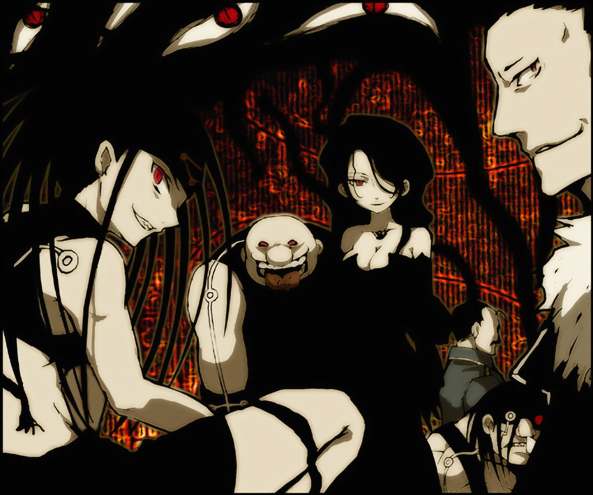 androgynous darkness envy envy_(fma) fullmetal_alchemist gluttony greed homunculus king_bradley lust red_eyes sloth wrath