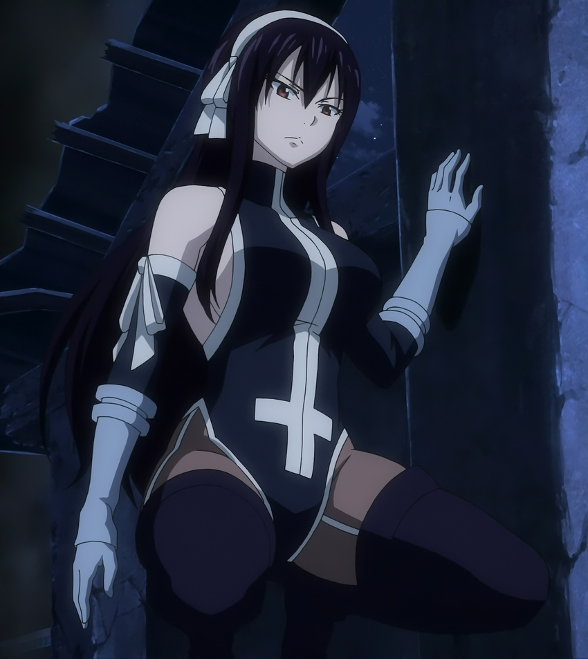 boots fairy_tail gloves hairband highres pantyhose red_eyes screencap thigh_boots thighhighs ultear_milkovich