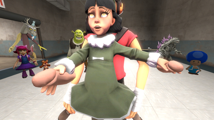 annie crossover discord friendship_is_magic godzilla league_of_legends my_little_pony olivia_mann scout shrek source_filmmaker super_mario_bros. team_fortress_2 toad