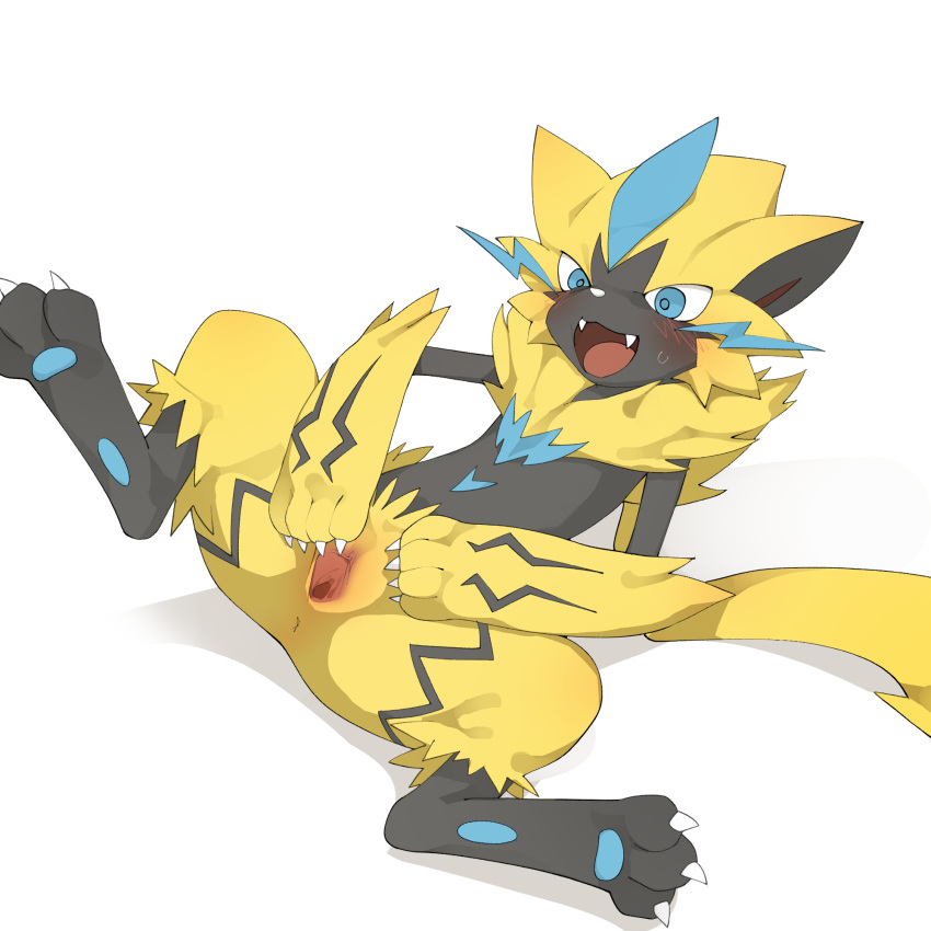 anus feline female hi_res legendary_pok&eacute;mon lying mammal nintendo on_back pok&eacute;mon pok&eacute;mon_(species) presenting presenting_pussy pussy solo spread_pussy spreading video_games youjomodoki zeraora