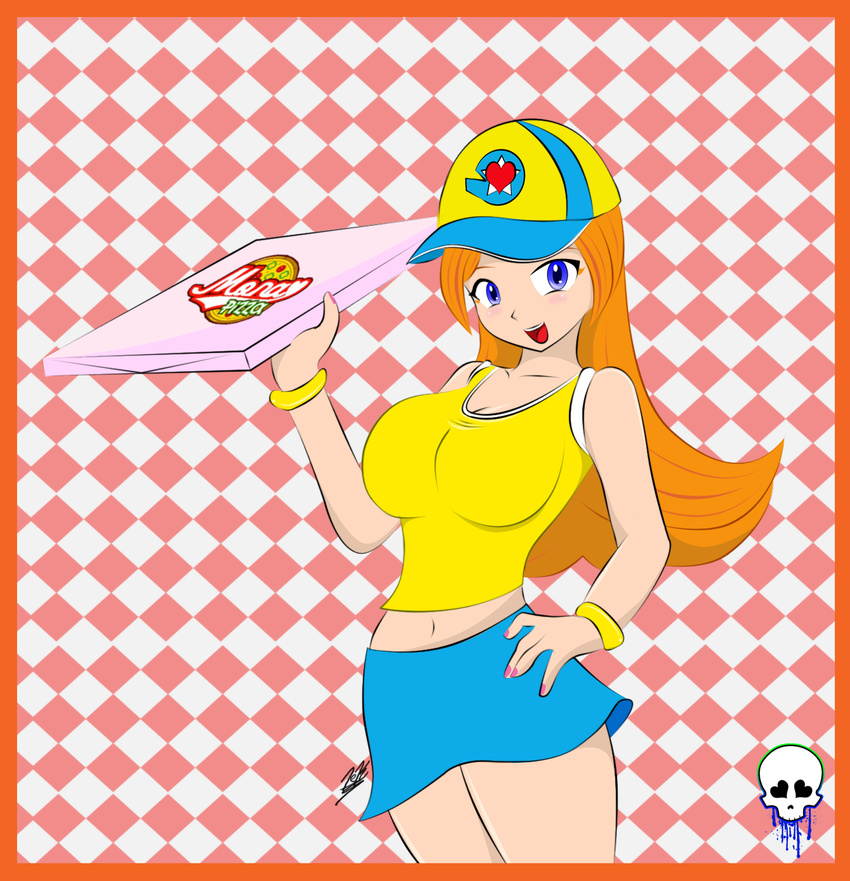 food mona mona_(warioware) nintendo orange_hair pizza wario_ware warioware