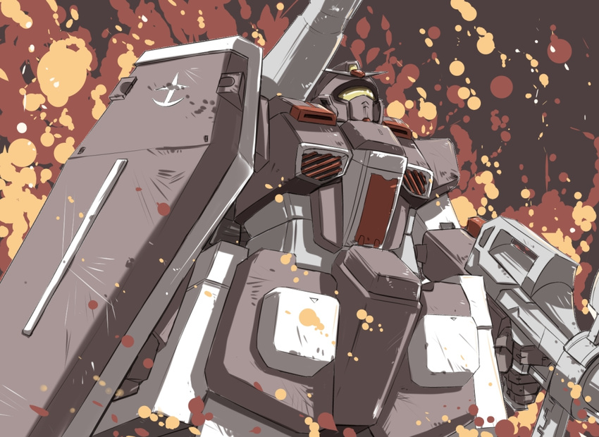 gaoo_(frpjx283) gun gundam gundam_msv heavy_gundam mecha shield weapon