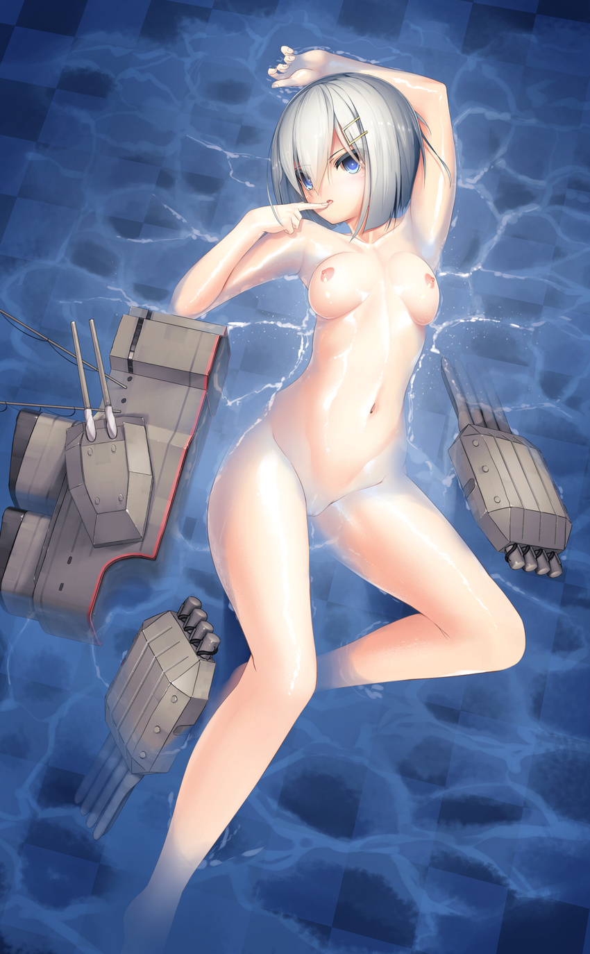 absurdres breasts dobunezumi hamakaze_(kantai_collection) highres kantai_collection lying medium_breasts nipples nude on_back pussy solo