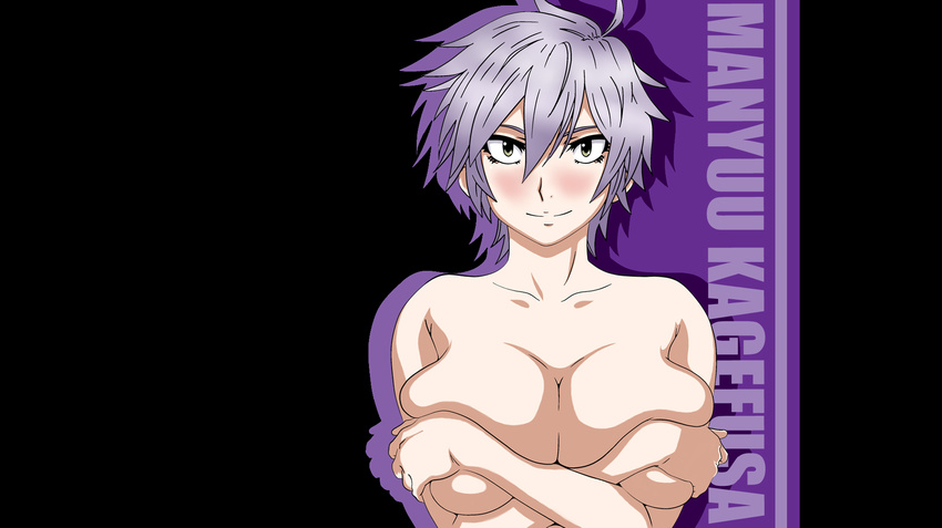 breasts huge_breasts large_breasts manyuu_hikenchou manyuu_kagefusa nude pink_hair silver_hair wallpaper