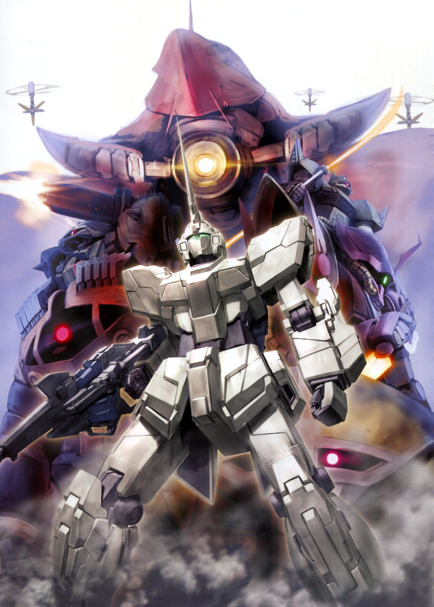 efreet_schneid energy_sword gelgoog gundam gundam_unicorn highres juaggu mecha no_humans schuzrum-galluss shamblo sword unicorn_gundam weapon zogok