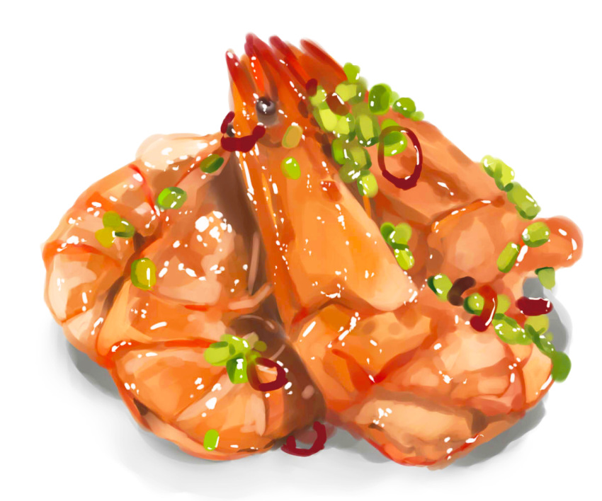 fish_(food) food food_focus no_humans original shrimp simple_background still_life tsubasawings white_background