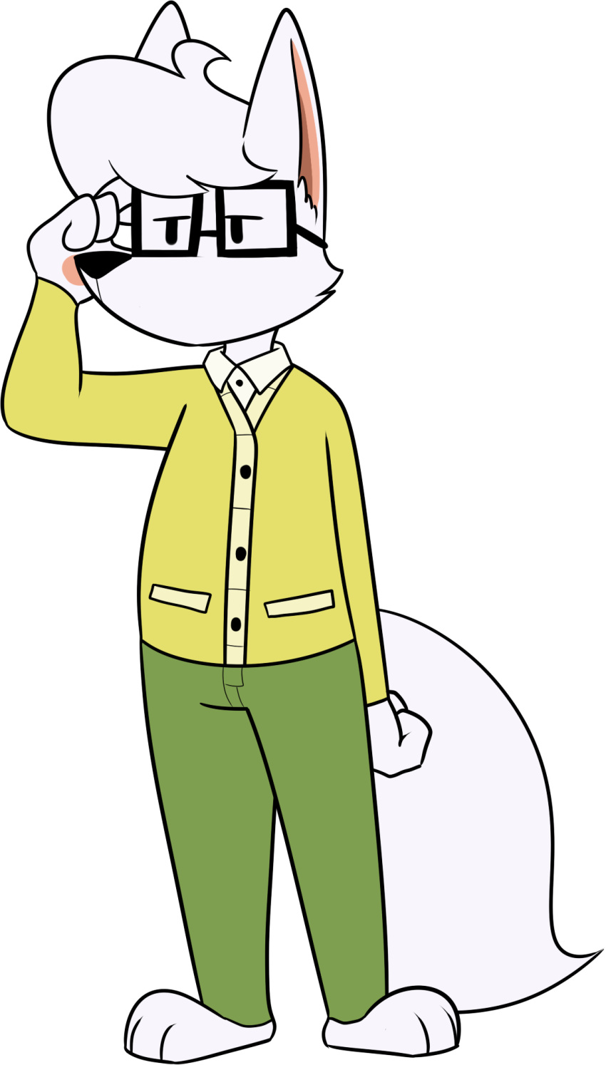 2017 3_toes 4_fingers adjusting_glasses alpha_channel anthro arctic_fox barefoot biped bjorn_severin black_eyes black_eyewear black_glasses black_nose bottomwear canid canine cheek_tuft chokovit_(artist) clothed clothed_anthro clothed_male clothing cowlick digital_drawing_(artwork) digital_media_(artwork) eyebrows eyewear facial_tuft feet fingers fluffy fluffy_tail fox fox_tail front_view full-length_portrait fur fur_tuft glasses hair hi_res male male_anthro mammal mature_anthro mature_male pants pawpads pink_inner_ear pink_pawpads portrait rectangular_glasses simple_background simple_eyes solo standing tail tan_bottomwear tan_clothing tan_pants three-quarter_view toes topwear transparent_background tuft white_body white_ears white_fur white_hair white_tail white_tuft yellow_jacket