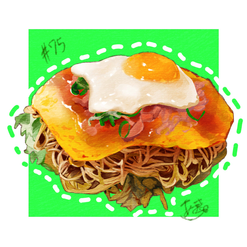 absurdres food food_focus fried_egg highres no_humans original still_life takisou_sou vegetable