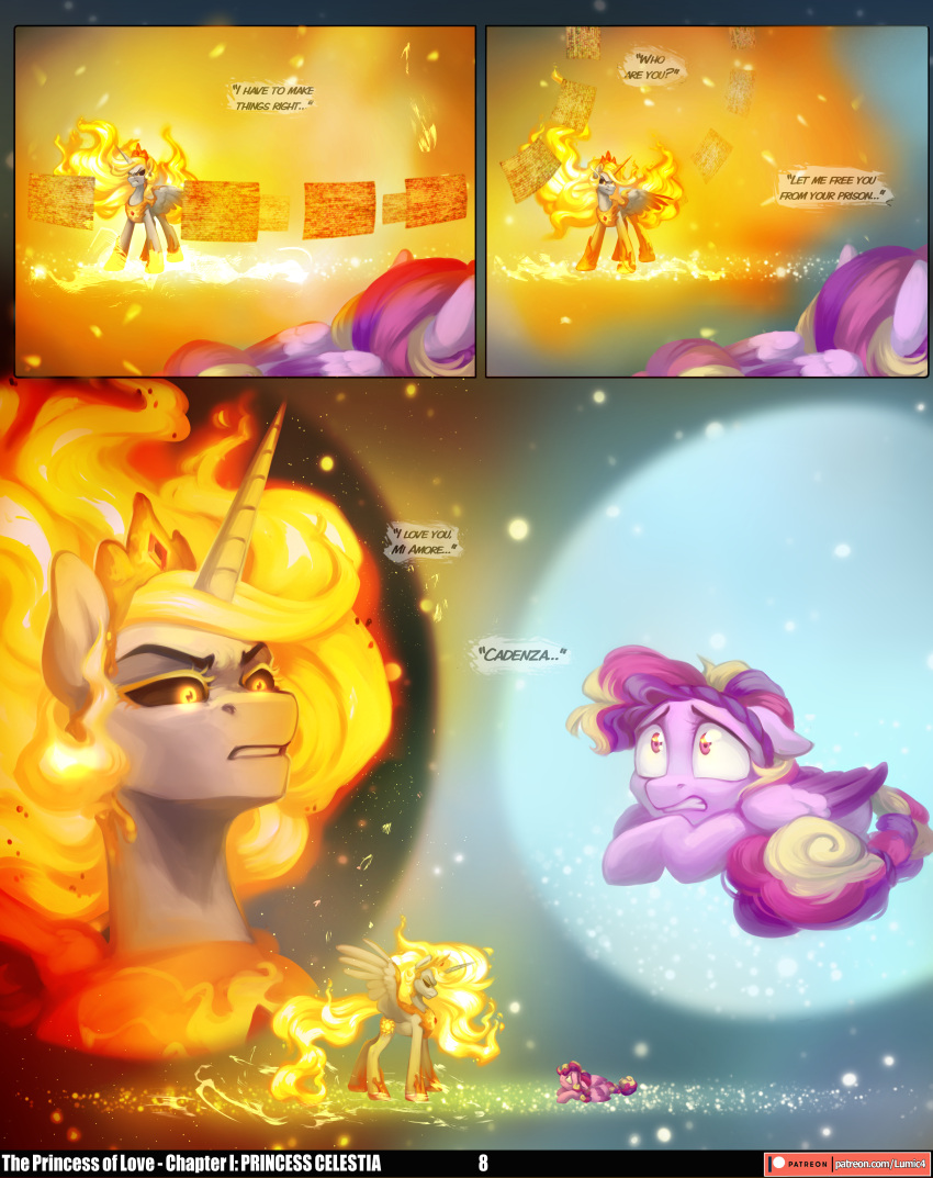 absurd_res chilllum cowering crown daybreaker_(mlp) dialogue duo ears_down ears_up equid equine female feral fire flaming_hair folded_wings friendship_is_magic hasbro headgear hi_res horn jewellier_(artist) mammal my_little_pony pegasus pivoted_ears princess_cadance_(mlp) pseudo_hair regalia scared spread_wings standing wide_eyed winged_unicorn wings