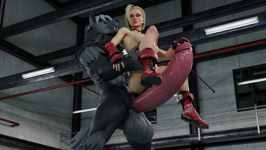 balls big_balls big_penis cammy_white canid canine canis capcom dire_wolf duo female genitals hi_res huge_balls huge_penis kagato male male/female mammal mr_wiggle3d muscular muscular_male penis stormtooth street_fighter street_fighter_6 vein veiny_penis yogher