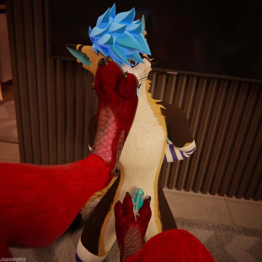 1:1 3d_(artwork) 4k absurd_res animal_genitalia animal_penis anthro anthro_on_anthro arm_warmers arms_tied armwear balls bdsm bed bedroom biped blender_(software) blender_cycles blue_eyes blue_penis bodily_fluids bondage bound brown_body brown_fur canid canine canine_genitalia canine_penis claws clothed clothing cum cum_drip cum_dripping_from_penis cum_on_feet cum_on_paw cum_on_penis cumshot depth_of_field digital_media_(artwork) dominant dominant_male dragonplayer dripping duo ejaculation erection feet first_person_view foot_fetish foot_focus foot_lick foot_on_face foot_on_penis foot_play footjob fox fur furniture furrmox genital_fluids genitals gigi2k hair hands-free hands_behind_back hi_res hindpaw inside kneeling knot leg_warmers legs_tied legwear licking looking_at_another male male/male mammal multicolored_body on_bed open_mouth paw_on_face paw_on_penis paws penis red_body red_fur reflection rexouium sex sitting sitting_on_bed size_difference slim slim_anthro slim_male slim_sub smile spread_toes submissive submissive_male tail teeth thigh_highs toe_lick toes tongue tongue_out white_body white_fur yellow_body yellow_fur