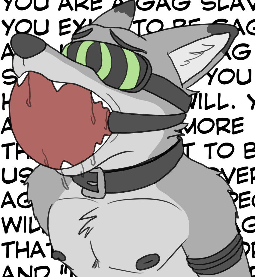 absurd_res ball_gag bdsm big_ball_gag black_and_white bodily_fluids bondage bound bust_portrait collar collar_only disney drooling gag gagged hi_res hypnosis hypnotic_visor male mind_control monochrome nick_wilde nipples nude ollieotty portrait rope saliva sketch solo straps zootopia