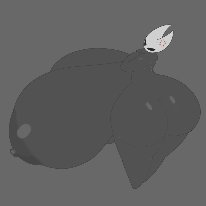 anthro areola arthropod big_breasts big_butt black_areola black_nipples breasts butt cross-popping_vein empty_eyes female grey_body hi_res hollow_knight hornet_(hollow_knight) huge_breasts huge_butt huge_thighs hyper hyper_breasts hyper_butt nipples non-mammal_breasts nude solo team_cherry tha_randomu thick_thighs