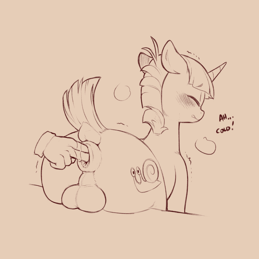 1:1 2024 ambiguous_gender anal anal_fingering anus backsack balls bangs blunt_bangs blush cold-blooded-twilight cutie_mark disembodied_hand dock_(anatomy) english_text equid equine eyes_closed feral fingering friendship_is_magic genitals hasbro hi_res horn male male/ambiguous mammal my_little_pony mythological_creature mythological_equine mythology perineum puffy_anus sketch snails_(mlp) solo_focus tail text unicorn