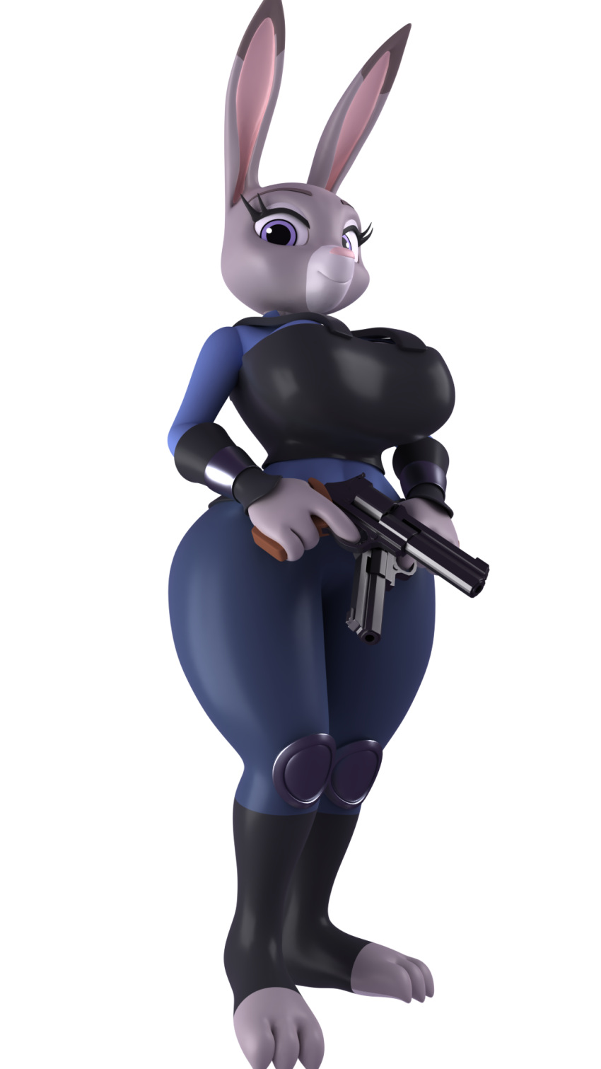 3d_(artwork) argos90 blender_(software) blender_cycles digital_media_(artwork) disney female gun hi_res judy_hopps lagomorph leporid mammal police police_officer rabbit ranged_weapon solo weapon zootopia