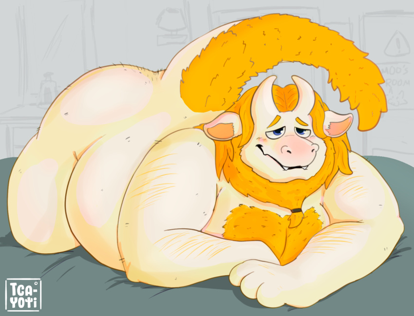 armpit_hair asgore_dreemurr belly big_butt blush body_hair butt digital_drawing_(artwork) digital_media_(artwork) fur hi_res male nude overweight overweight_male pecs portrait shaded slightly_chubby solo t_cayoti undertale_(series)