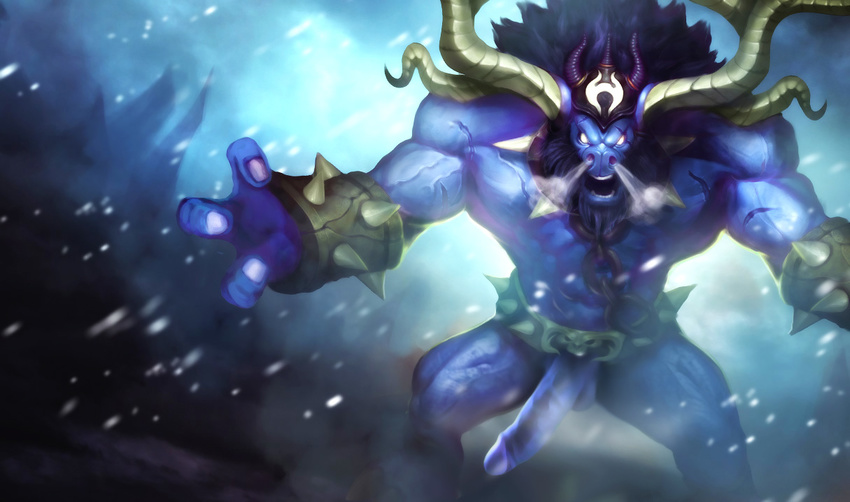 abs alistar big_penis bovine erection horn humanoid_penis league_of_legends male mammal mmoboys_(artist) muscles penis solo vein video_games