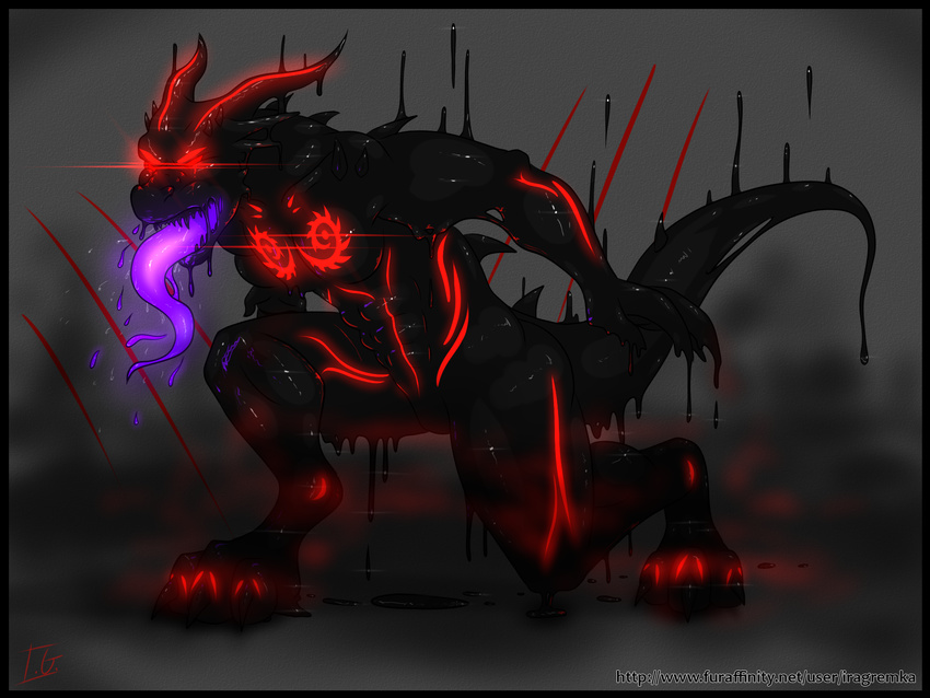 akuma ambiguous_gender anthro demon glowing goo iragremka sith solo tongue