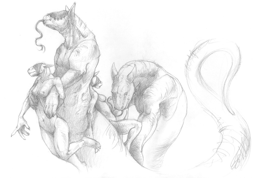 anthro blindfold breasts duo female forced male naga rape sinistervibe size_difference tongue unknown_species